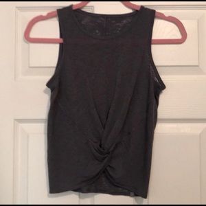 Lululemon Grey tie knot crop top